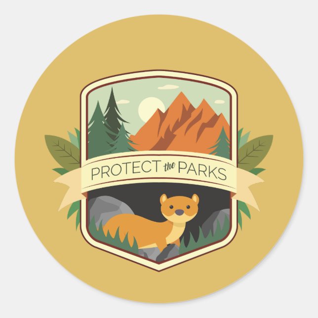 Protect the Parks Weasel Classic Round Sticker (Front)