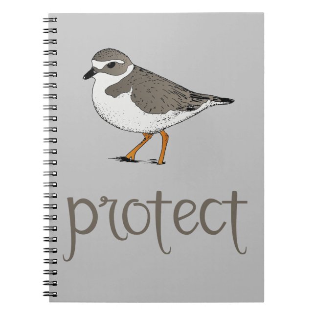 Protect the Piping Plover Bird Notebook (Front)