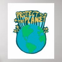 PROTECT THE PLANET SAVE EARTH Eco Green Art
