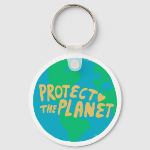 PROTECT THE PLANET SAVE EARTH Eco Green Key Ring