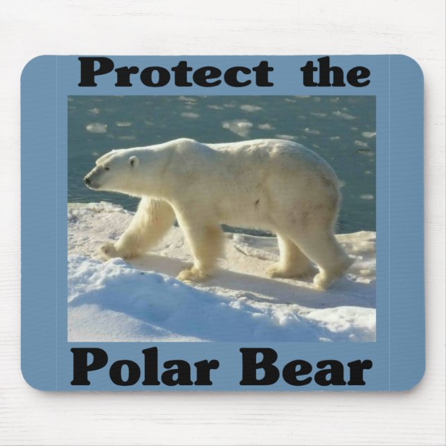 Protect the Polar Bear Mouse Mat (Front)