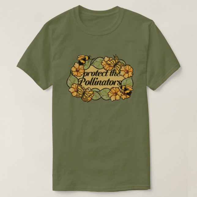 Protect the pollinators bee and butterflies        T-Shirt (Design Front)