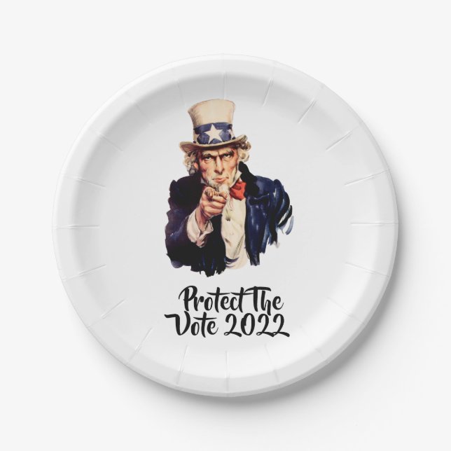 Protect The Vote 2022 Paper Plate (Front)