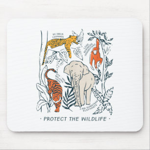Protect The Wildlife Botanical Chart Shirt Endange Mouse Mat