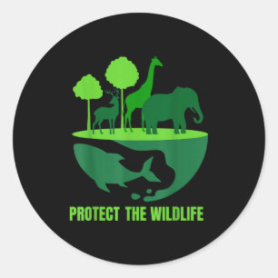 Protect the wildlife _ nature conservation earth classic round sticker