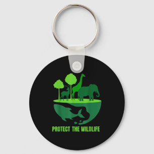 Protect the wildlife _ nature conservation earth key ring