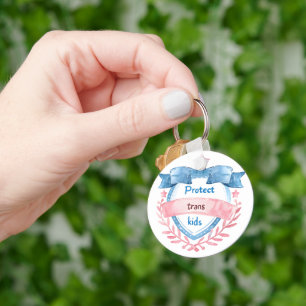 Protect Trans Kids Design, LGBTQ Ally Gift Key Ring