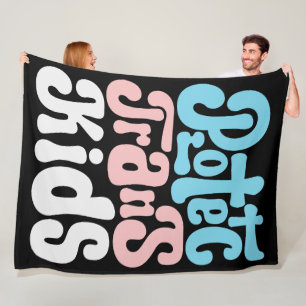 Protect Trans Kids Fleece Blanket