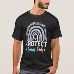 Protect Trans Kids Leopard Rainbow Transgender Fl T-Shirt