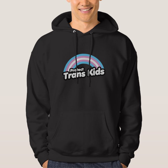 Protect Trans Kids - Rainbow Hoodie (Front)
