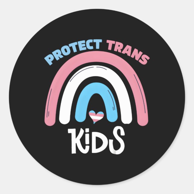 Protect Trans Transgender Flag Protect Trans Classic Round Sticker (Front)