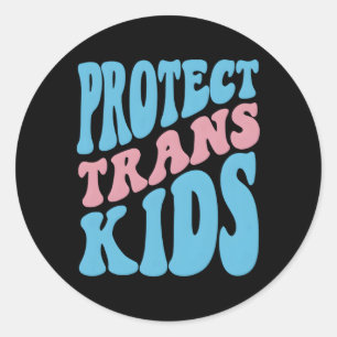Protect Trans Transgender Lgbtq Pride Flag On Back Classic Round Sticker
