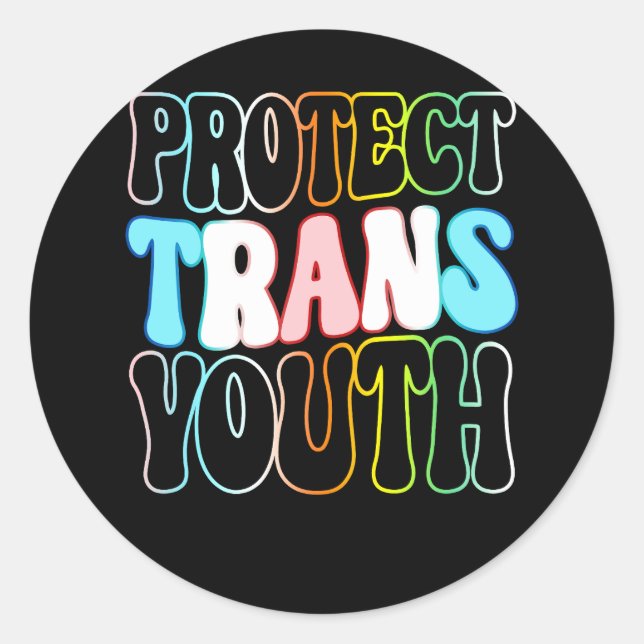 Protect Trans Youth Kids Transgender LGBT LGBTQ Pr Classic Round Sticker (Front)