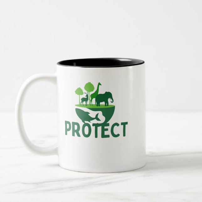 Protect Wildlife Coffee Mug – Save Nature & Animal (Left)