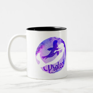 “Protect” with Mermaid and Harbour Seal Two-Tone Coffee Mug