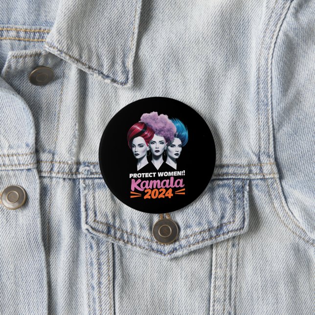 Protect Women Kamala 2024 Election 2024 7.5 Cm Round Badge (In Situ)