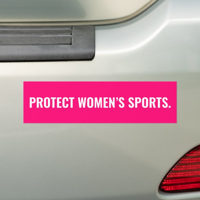 Protect women’s sports hot pink minimalist bumper sticker (On Car)