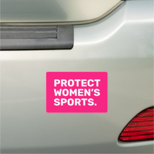Protect women’s sports hot pink modern typography car magnet