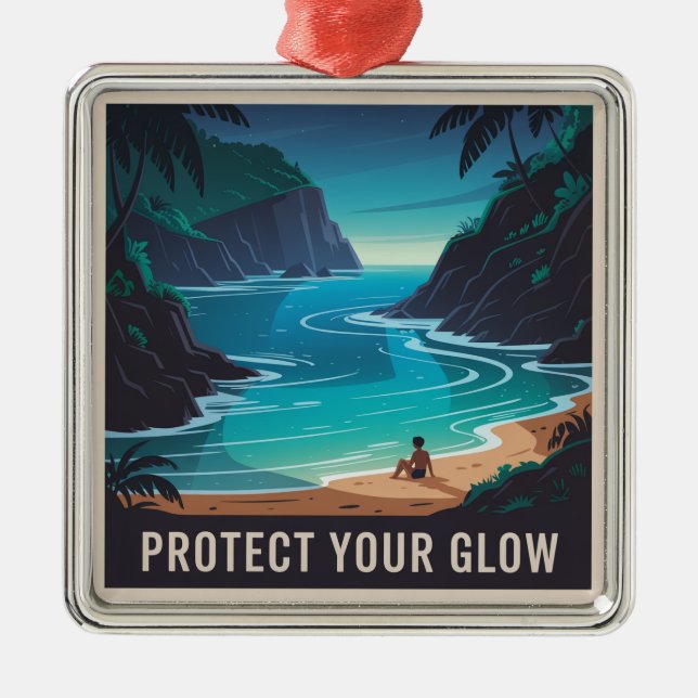 Protect Your Glow Metal Tree Decoration (Front)