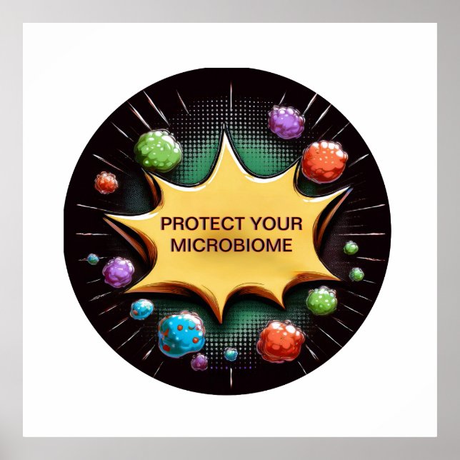 Protect Your Microbiome Probiotics For Gut Health Poster (Front)
