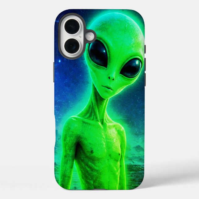 Protect Your New iPhone With A Green Alien Being  Case-Mate iPhone Case (Back)