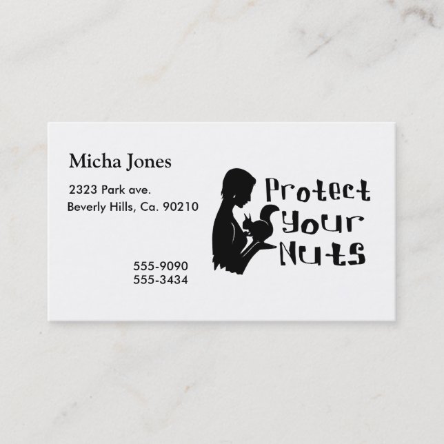 Protect Your Nuts Business Card (Front)
