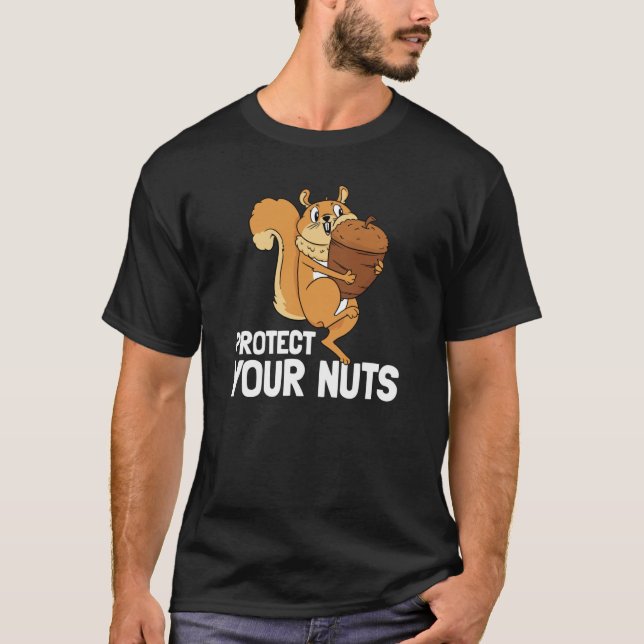 Protect Your Nuts Deez Nuts Men's Squirrel Deez Nu T-Shirt (Front)