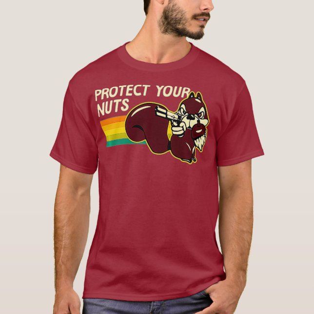 Protect Your Nuts Funny Squirrel Pun National T-Shirt (Front)