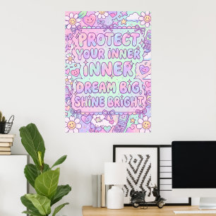 Protect Your Peace Doodle Art Poster Self-Care W