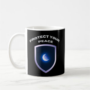 Protect Your Peace Inspirational Mug – Moon Shield