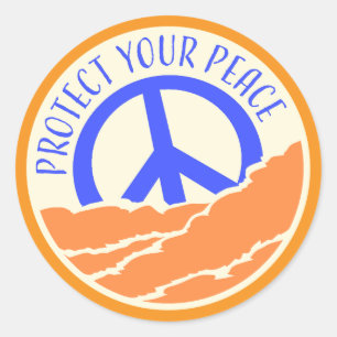 Protect Your Peace Mental Health Wellness Mindful Classic Round Sticker