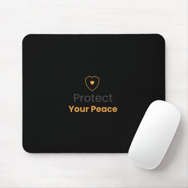 Protect Your Peace – Minimal Motivational Mouse Pa Mouse Mat (With Mouse)