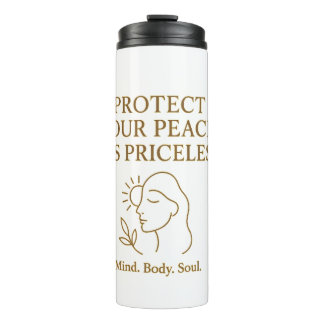 Protect Your Peace — Minimalist Self-Care Quote Thermal Tumbler