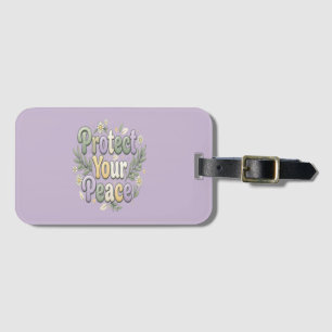 Protect Your Peace – Self Care Bubble Typography f Luggage Tag
