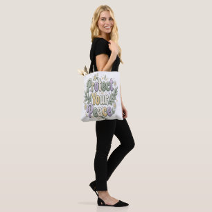 Protect Your Peace – Self Care Bubble Typography f Tote Bag