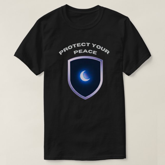 Protect Your Peace Self Care Quote Shirt with Moon (Design Front)