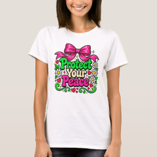 Protect Your Peace Shirt Pink Bow Shirt Mental Hea