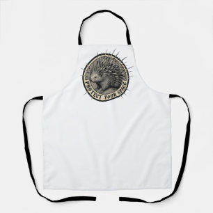 Protect Your Space Vintage Porcupine Art Apron