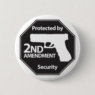 Protected by 2nd Amendment 6 Cm Round Badge