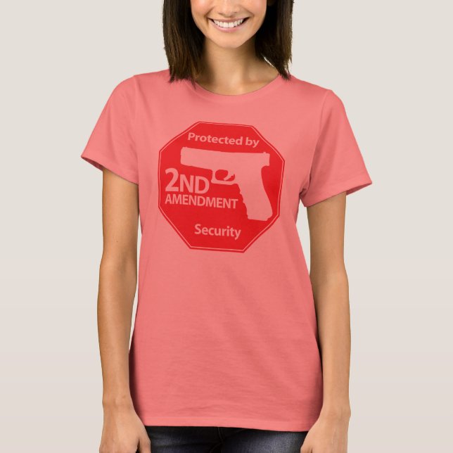 Protected by 2nd Amendment - Red T-Shirt (Front)
