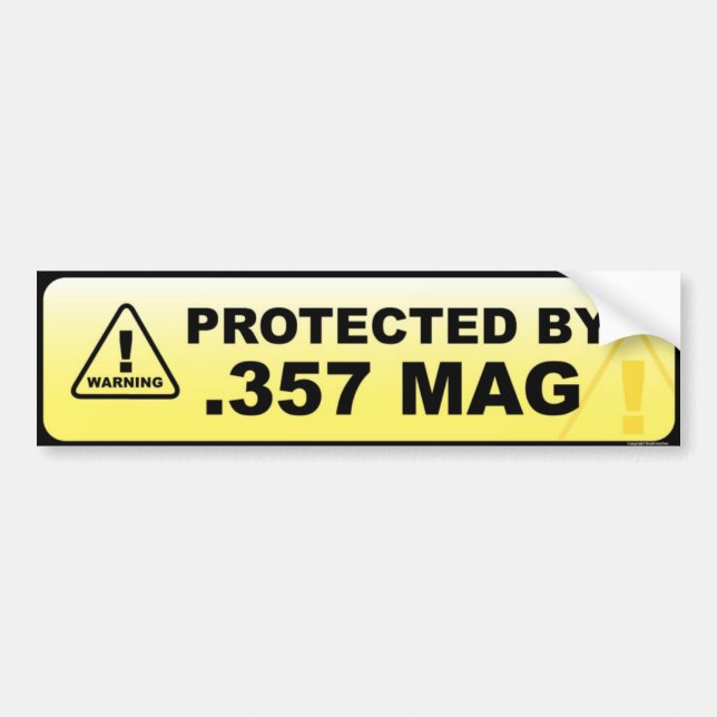 Protected by .357 mag bumper sticker (Front)