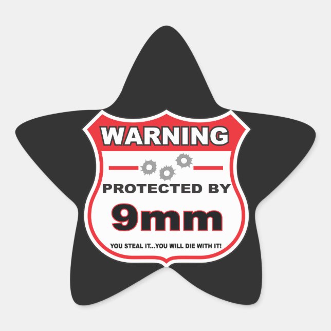 protected by 9mm shield star sticker (Front)