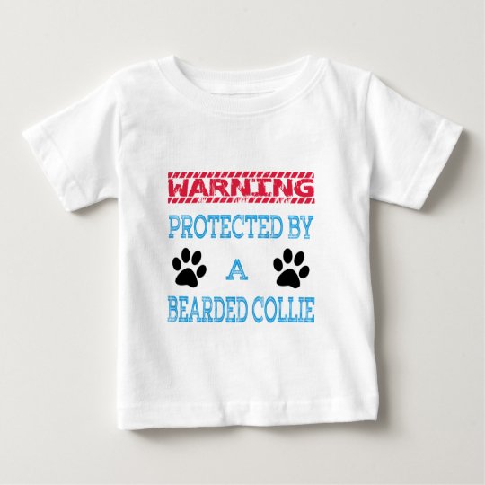 Protected By A Bearded Collie Dog Baby T-Shirt