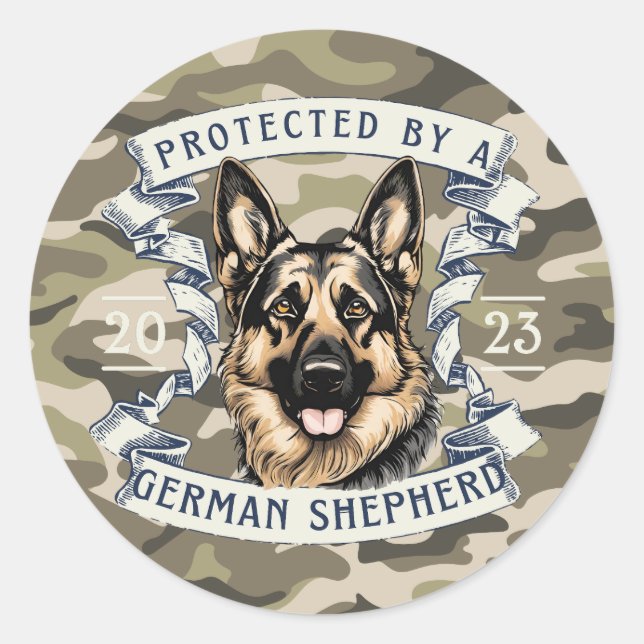 Protected By A German Shepherd Sticker (Front)
