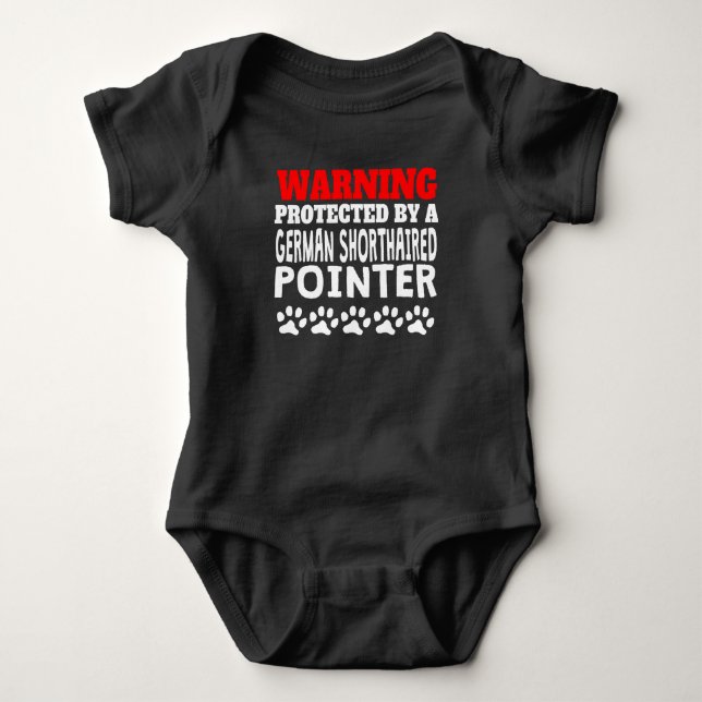 Protected By A German Shorthaired Pointer Baby Bodysuit (Front)