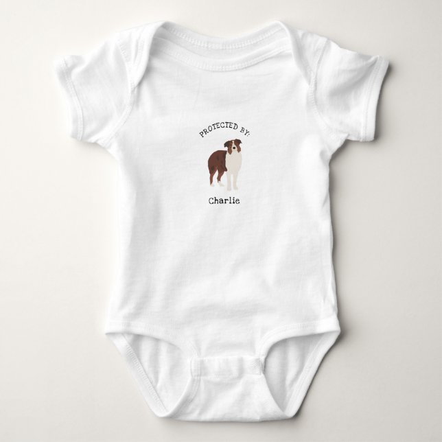 Protected by Australian Shepherd 2 Dog shirt (Front)