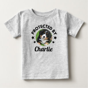 "Protected By" Custom Dog Name and Photo Baby T-Shirt