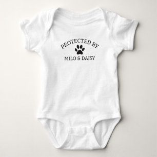 Protected By Dog , Best Friend Dog Shirt, Baby Sho Bodysuit