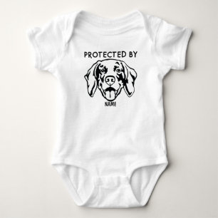Protected By Dog Personalised baby bodysuit & dog