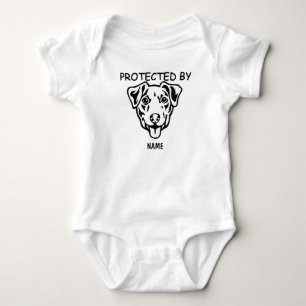 Protected By Dog Personalised baby bodysuit & dog